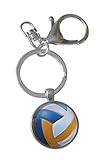 Générique Schlüsselanhänger, Schmuck für Taschen, Cabochon, Volleyball., silber