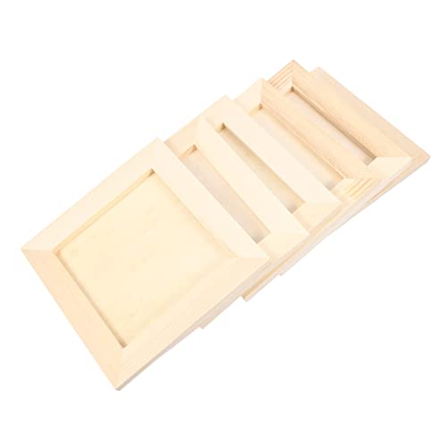 CORHAD 6 Pack Boys and Girls Artwork Frames 12x12cm Clay Photo Holders Decorative Wooden Photo Frames for Wall Display