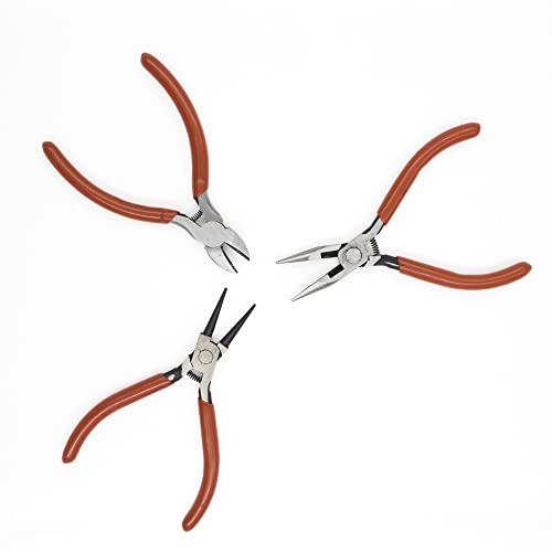 Image of Satra Traders Jewellery Pliers Set | Needle Nose Plier | Wire Cutter | Round Nose Plier | Length 5inch | JT-17-73-03-16no.