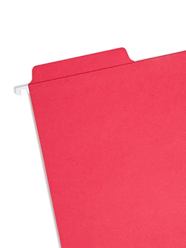 Image of Smead FasTab Hanging File Folder, 1 /3-Cut Built-in Tab, Letter Size, Assorted Primary Colors, 18 Count (64053)