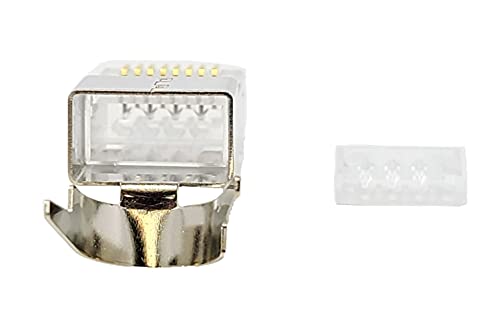 Micro Connectors Cat6A / Cat7 Metal Shielded (Ftp) Rj45 Connectors 20-Pack, Silver, C20-088L7S-20 #TOP3
