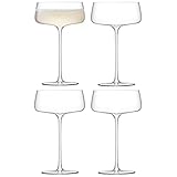 LSA METROPOLITAN Champagne Saucer 300ml Clear | Set of 4 | Dishwasher Safe | MW06 Image