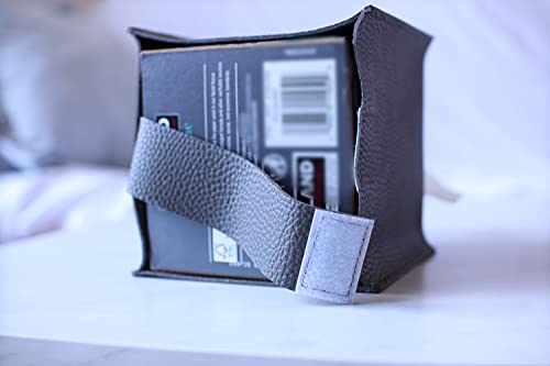 Tissue Box Cover Holder, Square With Bottom Belt By Carrot's Den - Pu Leather Decorative Organizer For Tabletop, Bathroom, Car, Office | Pure White #TOP5
