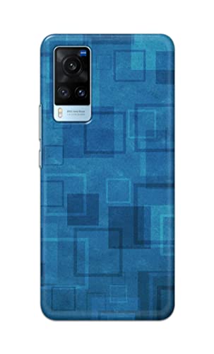 Image of Printed Hard Back Cover Case for Vivo X60 Back Cover (Plain Azure Blue) -702