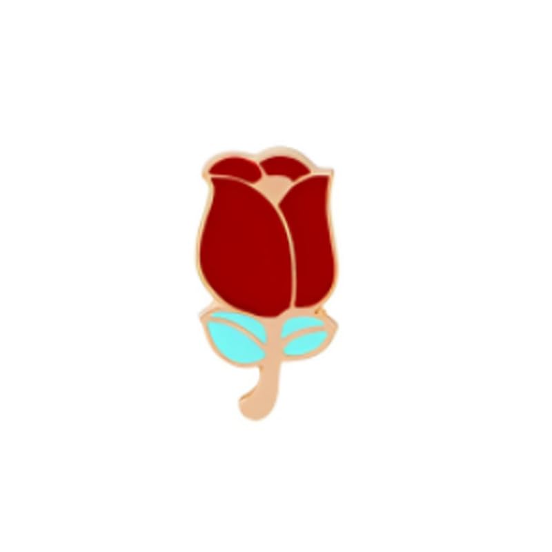 Red Tulips Cartoon Enamel Pins Creative Brooch Lapel Pin Badge Cute Metal Brooch Pins Accessories Decoration for Girls Boys Women Clothes Backpacks Decor