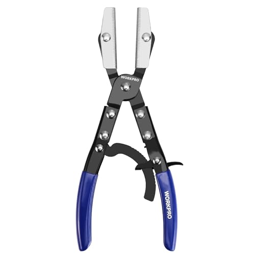 WORKPRO 10 Ratcheting Hose Pinch Off Pliers Locking Hose Pinch Pliers for Automotive Hose Lines Radiator Lines Fuel Lines Coolant Lines