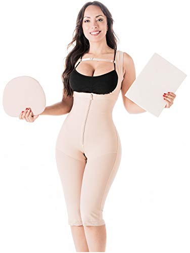 BE SHAPY Salome 0520 Faja Reductora + Tabla Abdominal | Women Full Body Shaper + Lipo Foam Abdominal Compression Board Beige XL