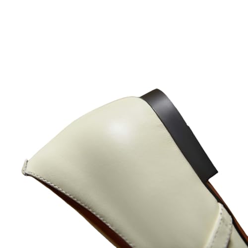 TinaCus Handmade Women's Genuine Leather Square Toe Hollow-out Woven T-strap Buckle Mary Jane Flats3