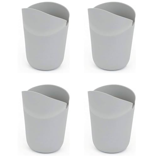 Acan Tradineur - Pack de 4 palomiteros de Silicona para microondas, Recipiente, Cuenco Plegable para cocinar Palomitas de maíz, Libre de BPA, Apto para lavavajillas (Gris - 14,5 x 8 cm)