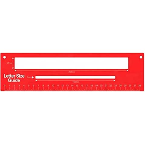 3DBUYER Mail PiP Letter Size Guide Ruler, Letter & Parcel Size Pricing in Proportion Charge Guide with Ruler Portable and Durable(Red) Cover