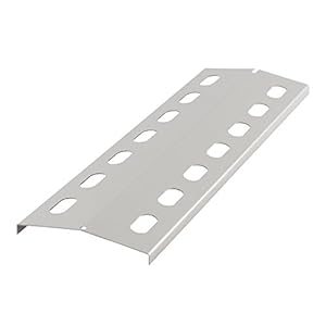BBQ-Toro Roestvrijstalen vlamverdeler voor gasgrill, 37,5 x 12 cm, zilver, vlamplaat gasgrill, vervangende branderafdekking, vlamplaat voor gasgrill, roestvrij stalen hitteplaat, onderdelen