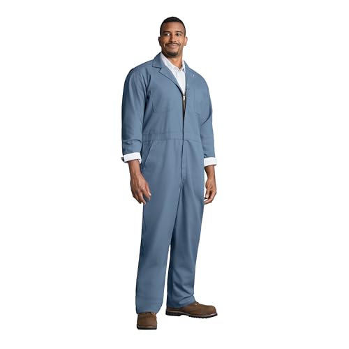 Image of Red Kap Men's Twill Action Back Coverall With Chest Pockets - Mechanic Coveralls With Concealed Zippers