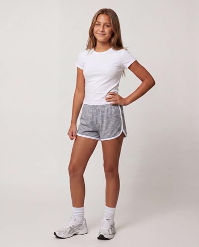 Image of Real Essentials 5 Pack: Girls' Dry-Fit Athletic Dolphin Shorts for Youth Kids Teens Running Gym Sports (Ages 4-16)