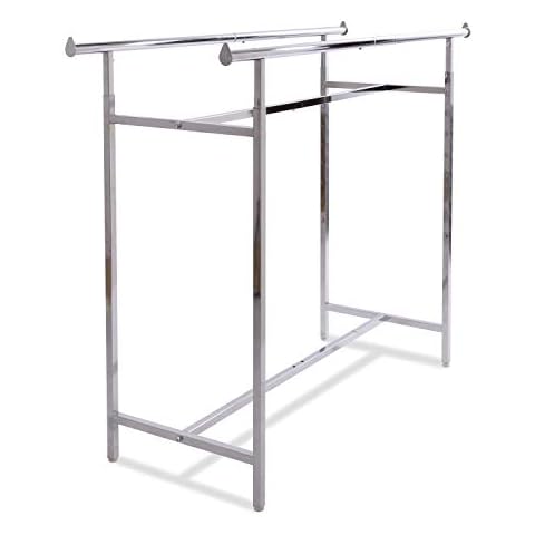 Econoco - Adjustable Double Bar Rectangular Hangrail Rack in Chrome Cover