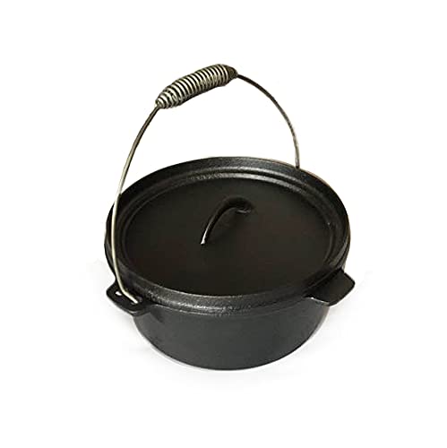 TEXAS CLUB Forno olandese in ghisa con coperchio e manico a spirale, 3,9 L, 25 cm