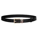 GRACE KARIN Women Black Leather Belts for Jeans Pants Fashion Dress Belt for Women with Solid Pin Buckle 2025 Trendy L