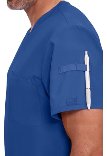 Image of Dickies EDS Essentials Scrubs for Men V-Neck 360 Stretch Medical Scrub Top | Relaxed Fit, 2 Pocket Design, 360 Stretch, Moisture Wicking Fabric, Durable Construction, Side Vents, Easy Care