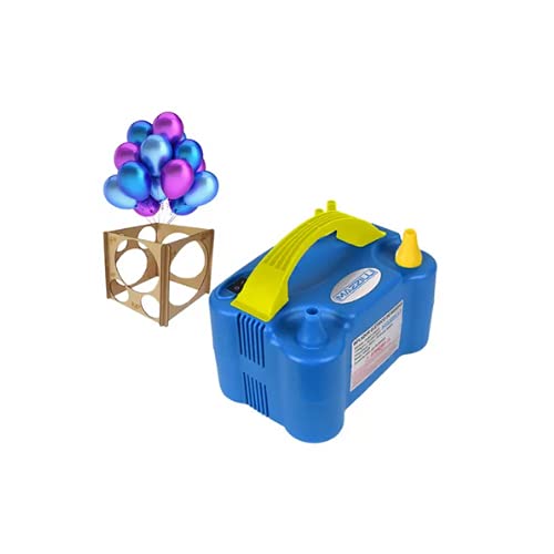 Inflador Balão Compressor 2 Bicos com Medidor De Bexiga (Azul, 220v)