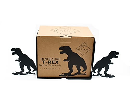 Trex Bookends For Kids I Book Ends For Home Decorative I Dinosaur Decor Metal Bookends 1-Pair I Unique Bookends For Shelves I Bookends Decorative I Book Holders For Shelves I Kids Bookends #TOP6