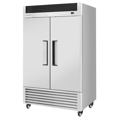 LEADZM 54" W 2 Door Commercial Freezer ETL NSF Approval, 49 Cu.Ft Upright Freezer Reach in Freezer w/ 8 Adjustable Shelves, Auto Defrosting & LED Light for Restaurant Cafe Canteen Cover