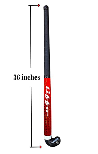 Image of Liffo Hockey Sticks for Men and Women Practice and Beginner Level with Ball (L-36 Inc) Yellow (Red)
