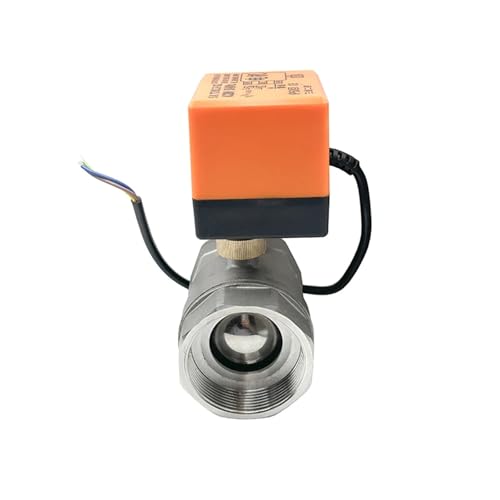 Válvula de bola eléctrica DN32 en acero inoxidable con motor de 12V de bajo consumo 2