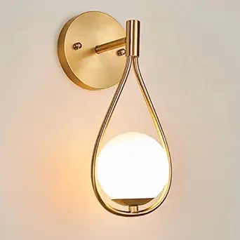 Harold Electricals Modern Munro Wall Light for Living Room, Bedroom, Dining Area, Wall Decor, Fancy Lights for Wall, Wall Lamps for Home Decor - Pack of 1 (Golden, Metal) Corded Electric