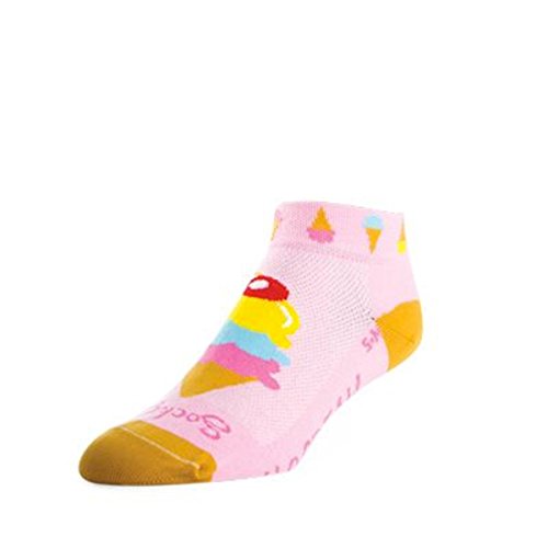 SockGuy Women's 1in I Scream Cycling/Running Socks (I Scream - S/M)