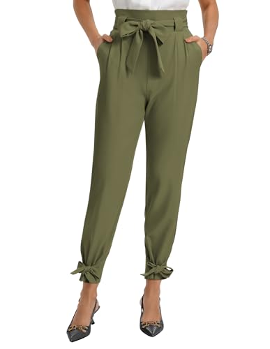 Image of GRACE KARIN Womens Casual High Waist Pencil Pants Paper Bag Pants for Work
