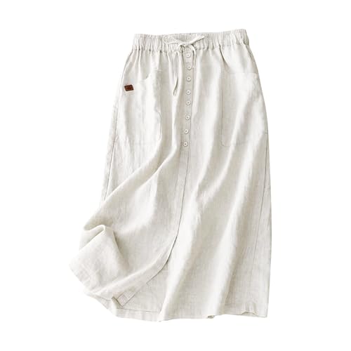 Jupe en lin femme taille haute pour camoufler les rondeurs avec style et légèreté