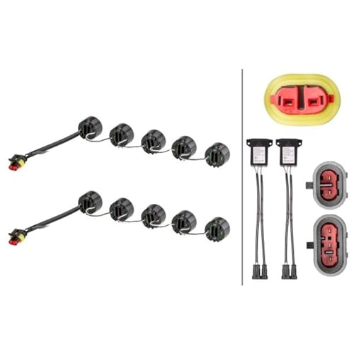HELLA 2PT 010 458-711 LED-Tagfahrleuchtensatz - LEDayFlex - 12/24V - rund - Einbau - Lichtscheibenfarbe: glasklar - Kabel: 120mm - Fahrzeugfront - Satz