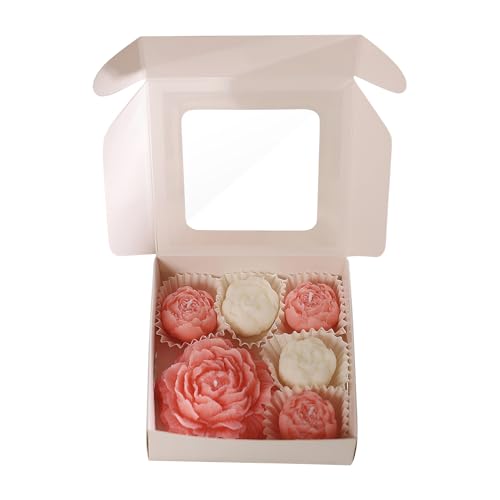 Juego de 6 velas perfumadas hechas a mano con peonía y rosa, velas de aromaterapia natural para relajación, velas perfumadas de de soja, decoración del hogar, regalo del día de la madre y día de
