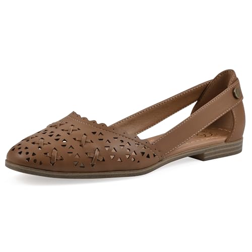 Ballerines Nobler White Mountain en cuir synthétique lisse couleur tan avec semelle flexible