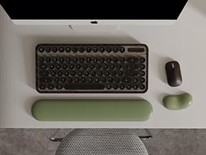 Ergonomic Wrist Rest Set for Keyboard and Mouse | Cooling Gel & Slow-Rebound Memory Foam Palm Support Pad | Luxe Leather, Minimalist, Non-Slip PU Base for Office, Laptop & Gaming (04Green) - luxe Series