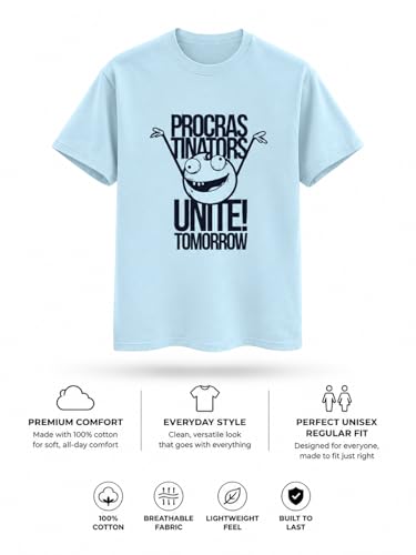 Image of Vastrio Unisex Procrastinators Unite Graphic Regular Fit Cotton T-Shirt