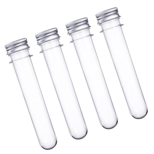 KICHOUSE 40ml Test Tube Bottle Lids Bath Salt Tubes Plastic Test Storage Portable Scientific Containers