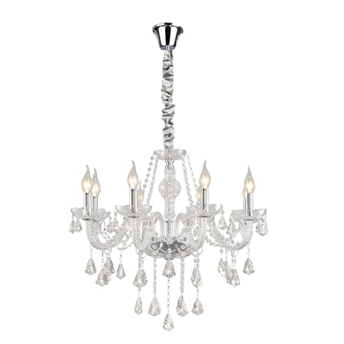 LUSTRE CRISTAL CANDELABRO 6 BRAÇOS TRANSPARENTE