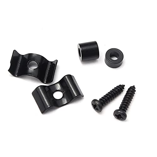 Alnicov Metal Vintage Style Guitar String Trees,Guitar Flat Wavy String Guides Retainers for Strat or Squier Style Guitar,Black(Set of 2)