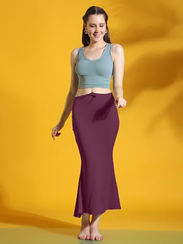 Image of Amazon Brand - Anarva Women Cotton Blended Saree Shapewear Regular Petticoat Skirt For Saree