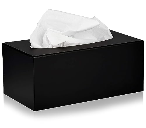 Alpine Industries Acrylic Rectangular Facial Tissue Dispenser Box - Modern Plastic Paper Towel Holder for Car, Kitchen Countertop, Bathroom & Shop … (Rectangular)