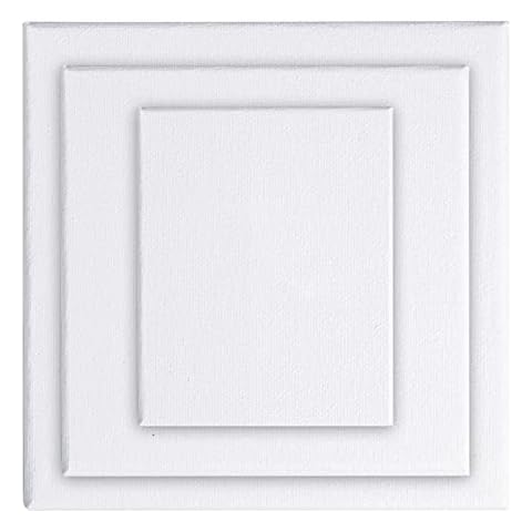 Sdlxcms 3 Pack Blank Canvas Panels Boards Pre-Stretched Canvas White Cotton Artist Canvas Panels Blank Art Framed Canvas Assorted Size for Acrylic Painting Oil Paints Wet Water Painting Art Media Cover