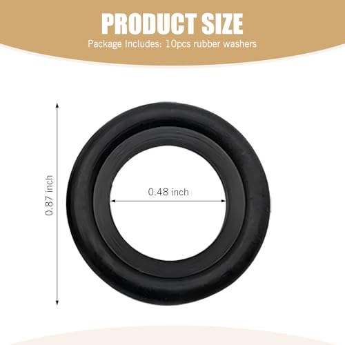 Image of Pack-10 M14 Oil Pan Drain Screw Gasket, Anti-stretch Rubber Seal Washer, Replacement OEM #F5TZ-6734-BA 097-139 5066453 72907 20453 Accessories, Compatible with Ford Lincoln (Black)