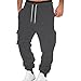 Men's Cargo Pants Stylish Patterned Casual Track Pants with Pockets Joggers Durable Fashion for Daily Outfits Travel（Dark Gray，X-Large）