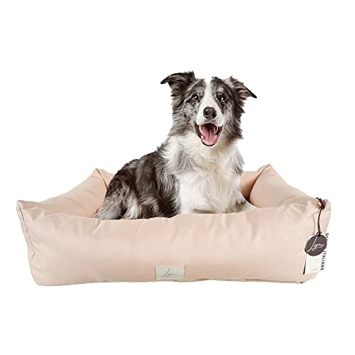Ligo Buddy-Cuccia per cani Lettino per cani idrorepellente antigraffio,realizzata in Italia.Cuscino per Cane tessuto impermeabile robusto per interno ed esterno. (M/L: 85 X 70 cm, BEIGE)