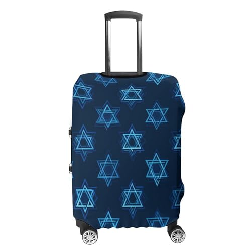 Blue Star of David Luggage Covers Washable Travel Suitcase Cover Elastic Baggage Protector4