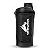 AMITYUNION Protein Shaker Schwarz Smoke Deluxe 800 ml - Eiweiß Shaker auslaufsicher - BPA frei mit Sieb & Skala für Cremige Whey Proteinpulver Shakes - Gym Fitness Becher für Isolate Sport Konzentrate