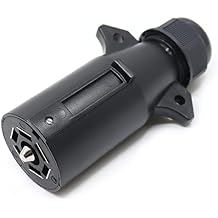 Heavy Duty 7 Way Round RV-Style Trailer Connector - Replacement 7 Pin Trailer Wiring Adapter Plug