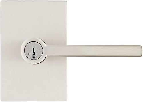 Miniatura 4 de Kwikset Halifax - Manija de puerta de entrada con cerradura y llave, palanca reversible con llave segura, exterior, para entrada delantera y
