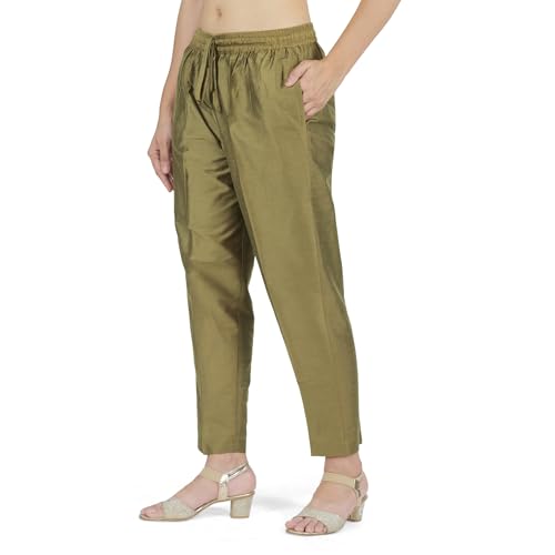 Image of Trouser Pants for Women,Stylish Trousers for Woman for Kurti Relaxed & Regular Straight fit Palazzo,Ethnic Bottom Formal Pants for Women Office wear Casual & Daily Use