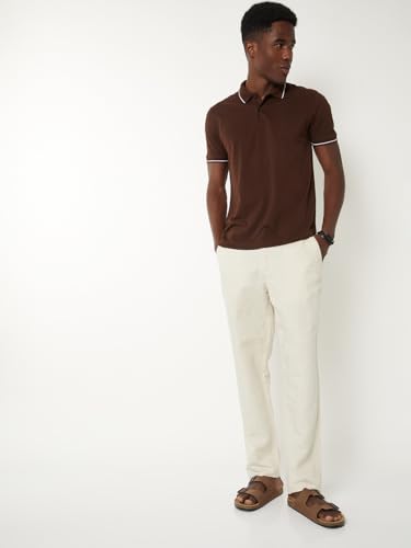 Image of Max Men's Polycotton Half Sleeves Regular Fit Solid Polo T-Shirt
